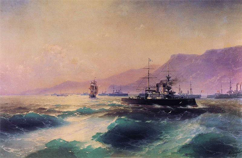 Ivan Aivazovsky Gunboat off Crete Sweden oil painting art